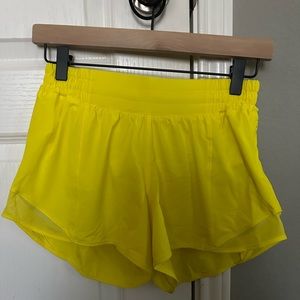 Lulu Hottie Hot 4in lemon yellow shorts
